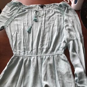 Teal Long sleeve Romper